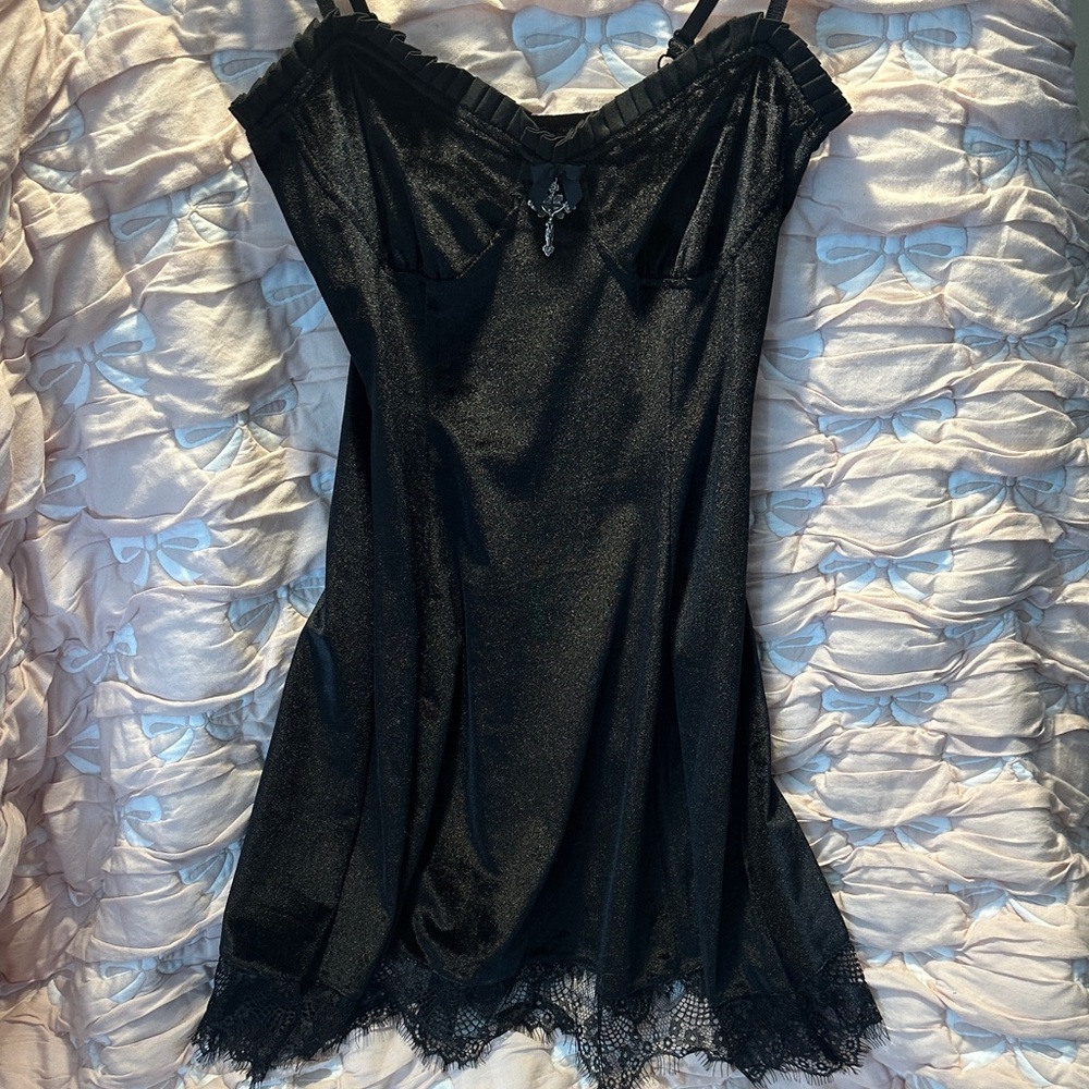 Elegant Black Lace Slip Dress